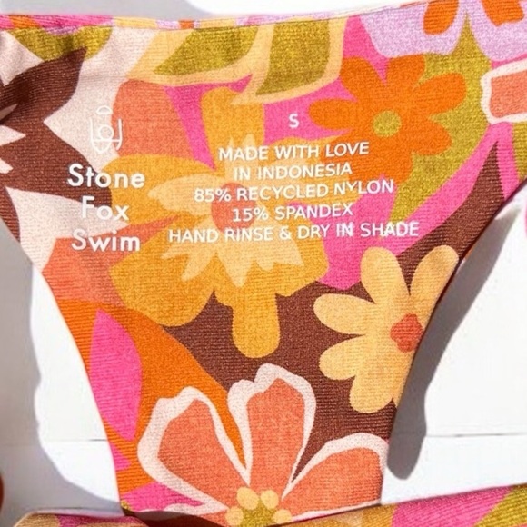 🌻NEW w.tags! REVOLVE Stone Fox Swim Retro Pop Isle Cheeky Bikini Bottom Size S - Picture 6 of 9